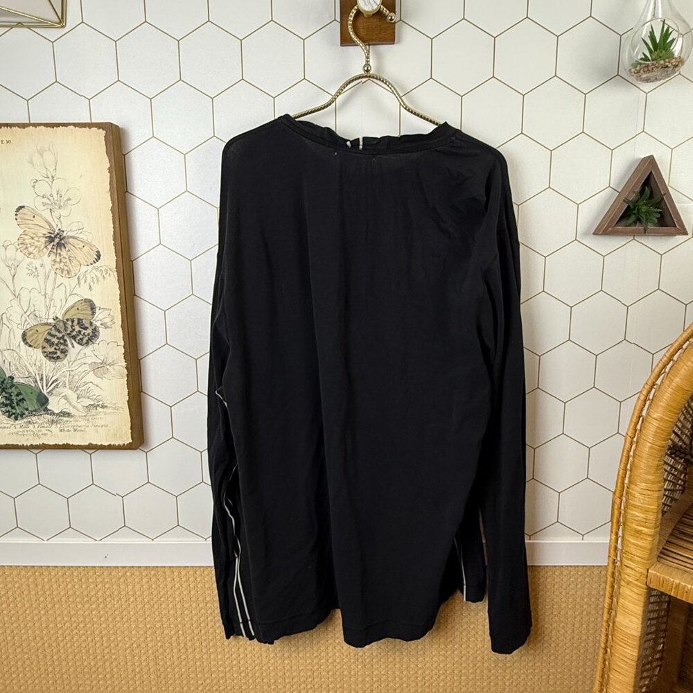Banana Republic Factory Black Top with Side Stripe Detail - Size - Large - Picture 3 of 5